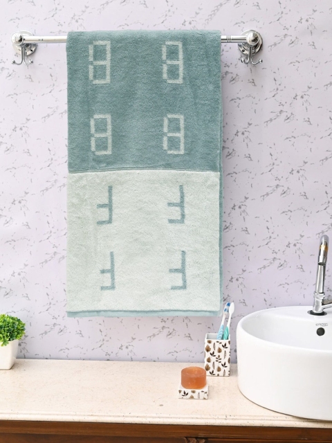 Trident Set of 2 Green & Off-White Self-Design 550 GSM Antimicrobial Bath Towels, Sea green
Trident Set of 2 Green & Off-White Self-Design 550 GSM Antimicrobial Bath Towels, Sea green
