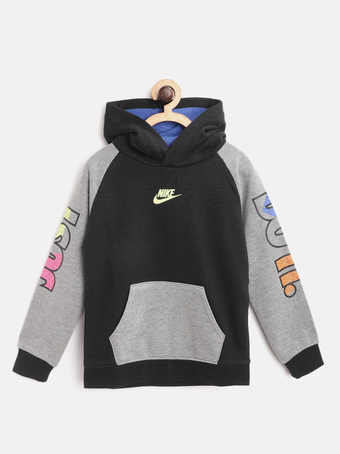 Nike Boys Red & Grey Melange Colourblocked & JDI Logo Print Detail Hooded Sweatshirt, Black
Nike Boys Red & Grey Melange Colourblocked & JDI Logo Print Detail Hooded Sweatshirt, Black