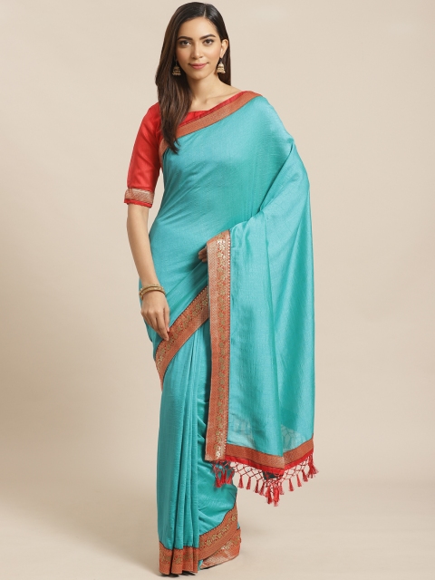 Saree mall Blue Solid Saree