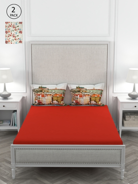 Portico New York Set of 2 Multicoloured 210 TC Cotton King Bedsheet with Pillow Covers, Multi
Portico New York Set of 2 Multicoloured 210 TC Cotton King Bedsheet with Pillow Covers, Multi