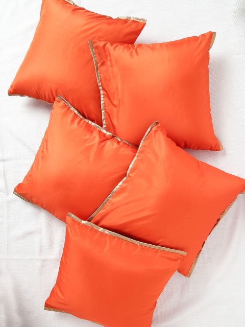 ANS Orange Set of 5 16'' x 16'' Square Cushion Covers