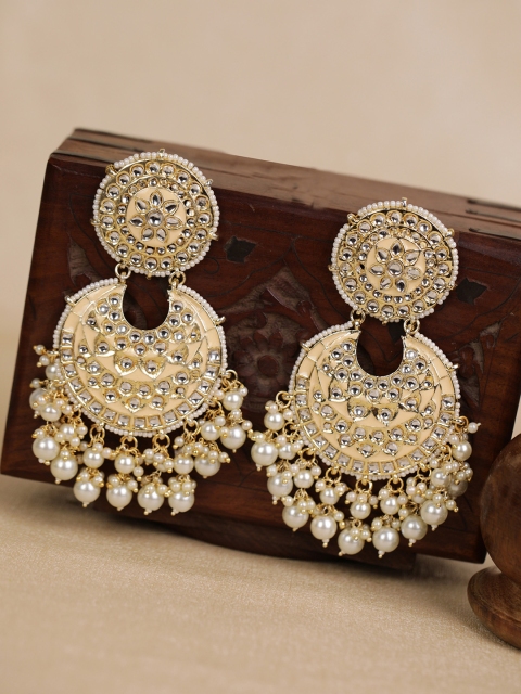 Priyaasi Cream-Coloured & White Gold-Plated Handcrafted Kundan-Studded & Beaded Chandbalis
Priyaasi Cream-Coloured & White Gold-Plated Handcrafted Kundan-Studded & Beaded Chandbalis
