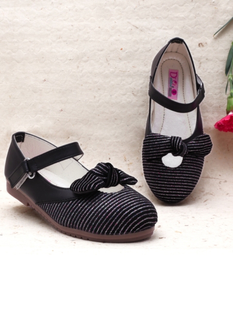 DChica Girls Black Striped Mary Janes