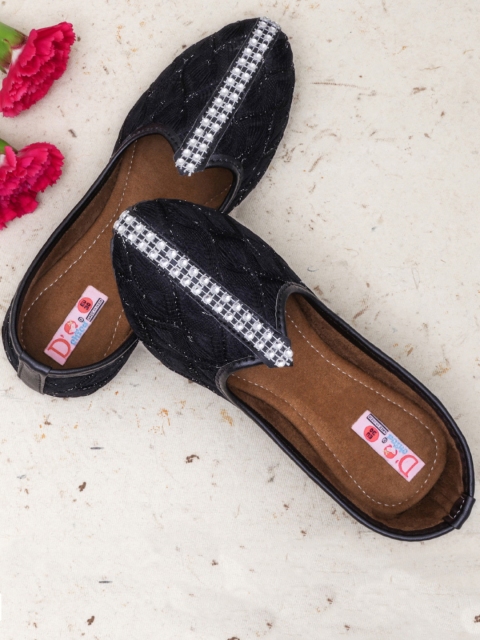 DChica Girls Black Embellished Mojaris