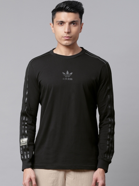 ADIDAS Originals Men Black Brand Logo Print Detail Chile 20 T-shirt