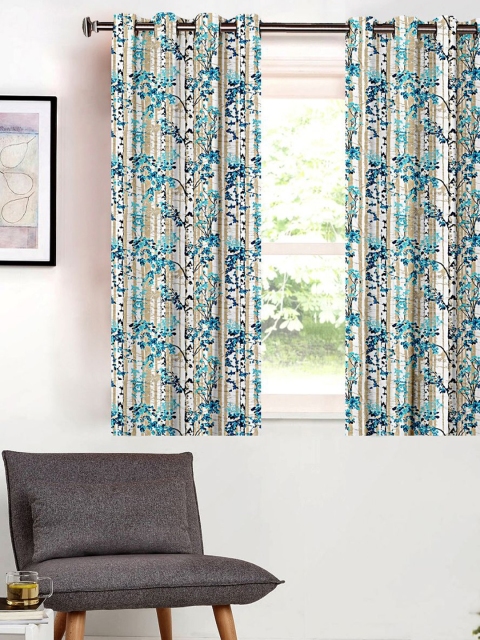 SHIVANAA HOMES Blue Single Curtain