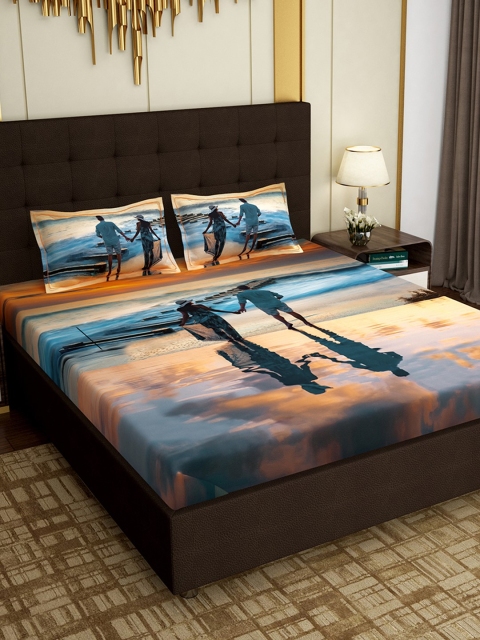 PAVO Multicoloured Abstract 300 TC Cotton 1 King Bedsheet with 2 Pillow Covers, Multi
PAVO Multicoloured Abstract 300 TC Cotton 1 King Bedsheet with 2 Pillow Covers, Multi