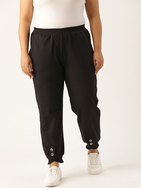 Revolution Women Plus Size Black Pure Cotton Easy Wash Relaxed High-Rise Knitted Joggers
Revolution Women Plus Size Black Pure Cotton Easy Wash Relaxed High-Rise Knitted Joggers