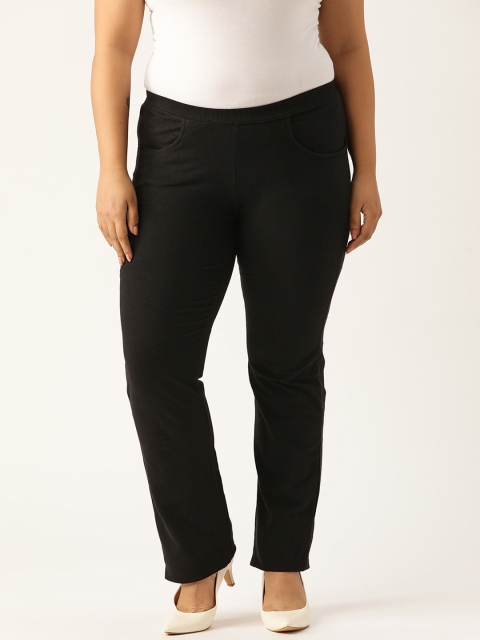 Revolution Women Plus Size Black Knitted Easy Wash Relaxed Fit High-Rise Regular Trousers
Revolution Women Plus Size Black Knitted Easy Wash Relaxed Fit High-Rise Regular Trousers