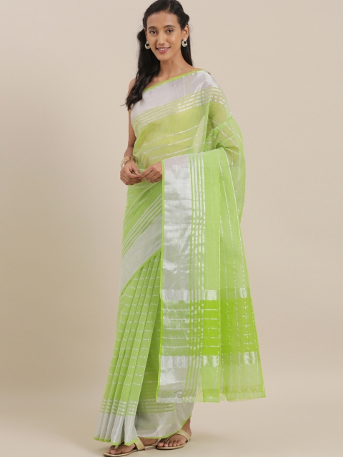The Chennai Silks Classicate Green & Silver-Toned Pure Cotton Striped Venkatgiri Saree
The Chennai Silks Classicate Green & Silver-Toned Pure Cotton Striped Venkatgiri Saree