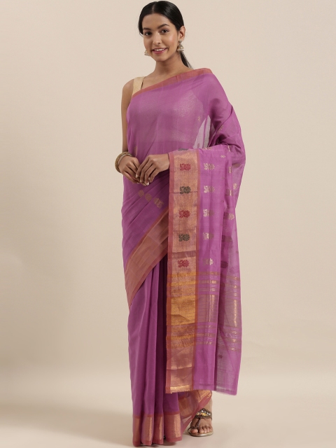 The Chennai Silks Classicate Purple & Gold-Toned Pure Cotton Woven Design Venkatgiri Saree
The Chennai Silks Classicate Purple & Gold-Toned Pure Cotton Woven Design Venkatgiri Saree