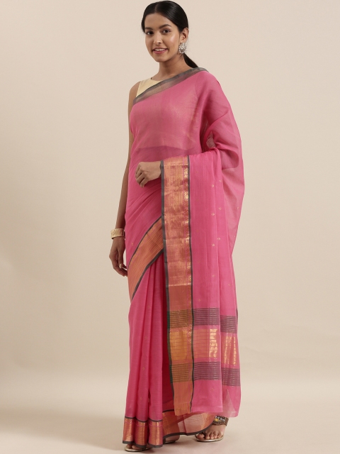 The Chennai Silks Classicate Pink & Gold-Toned Pure Cotton Woven Design Venkatgiri Saree
The Chennai Silks Classicate Pink & Gold-Toned Pure Cotton Woven Design Venkatgiri Saree