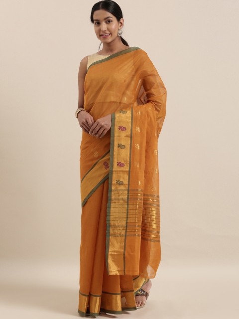 The Chennai Silks Rust Orange & Gold-Toned Pure Cotton Woven Design Venkatgiri Sustainable Saree
The Chennai Silks Rust Orange & Gold-Toned Pure Cotton Woven Design Venkatgiri Sustainable Saree