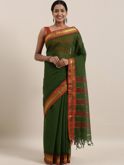The Chennai Silks Green & Red Pure Cotton Solid Saree
The Chennai Silks Green & Red Pure Cotton Solid Saree