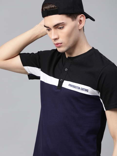 Kook N Keech Men Navy Blue Black Pure Cotton Colourblocked Henley Neck Pure Cotton T-shirt
Kook N Keech Men Navy Blue Black Pure Cotton Colourblocked Henley Neck Pure Cotton T-shirt