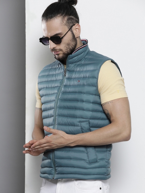 Tommy Hilfiger Men Blue Packable Puffer Jacket