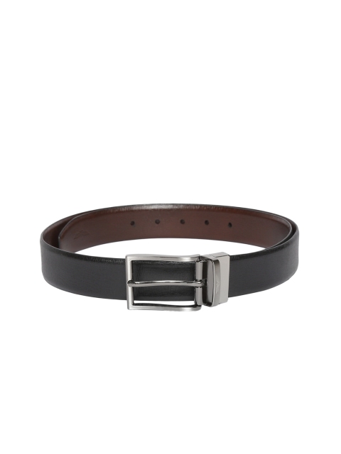 Park Avenue Men Black & Brown Textured Reversible Leather Belt