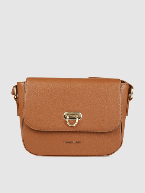 Allen Solly Tan Brown Solid Sling Bag