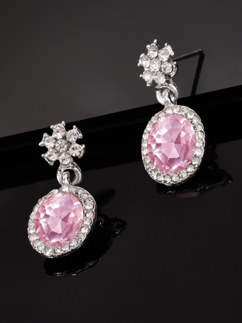 TOKYO TALKIES X rubans FASHION ACCESSORIES Silver-Plated & Pink Circular Drop Earrings
TOKYO TALKIES X rubans FASHION ACCESSORIES Silver-Plated & Pink Circular Drop Earrings