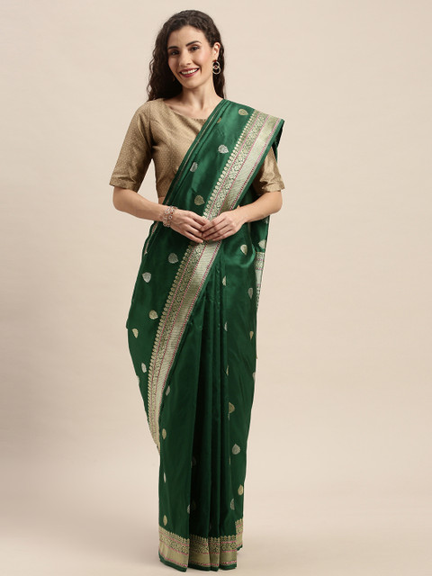 Taneira Green & Golden Pure Silk Woven Design Banarasi Saree
Taneira Green & Golden Pure Silk Woven Design Banarasi Saree