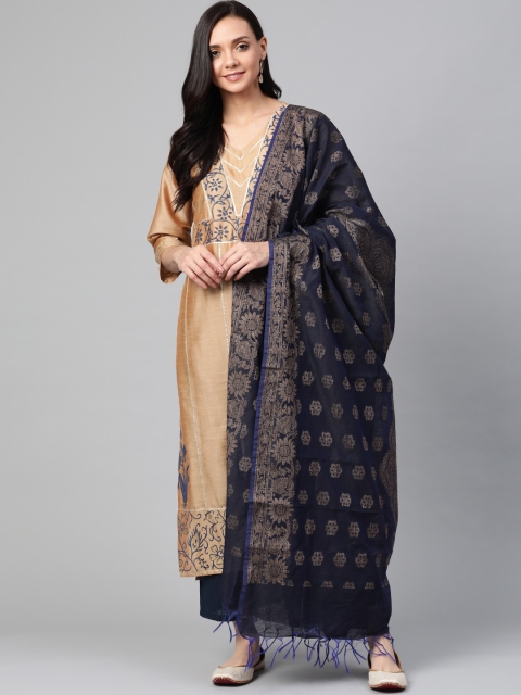 PINKSKY Women Beige & Navy Blue Hand Block Printed Sustainable Kurta with Palazzos & Dupatta
PINKSKY Women Beige & Navy Blue Hand Block Printed Sustainable Kurta with Palazzos & Dupatta