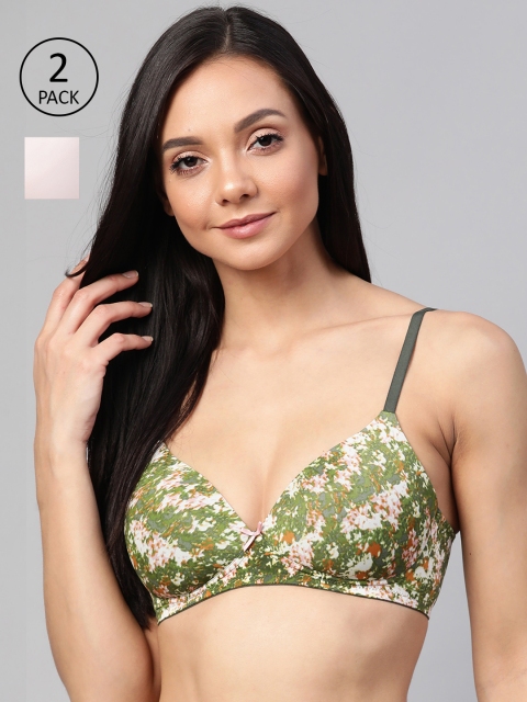 Marks & Spencer Pack of 2 Non-Wired Lightly Padded Seamless T-shirt Bra T333220, Green
Marks & Spencer Pack of 2 Non-Wired Lightly Padded Seamless T-shirt Bra T333220, Green