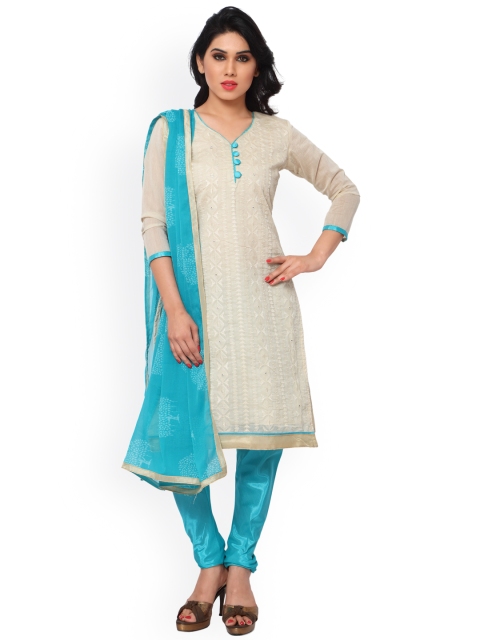 Saree mall Cream-Coloured & Blue Embroidered Cotton & Satin Unstitched Dress Material
Saree mall Cream-Coloured & Blue Embroidered Cotton & Satin Unstitched Dress Material