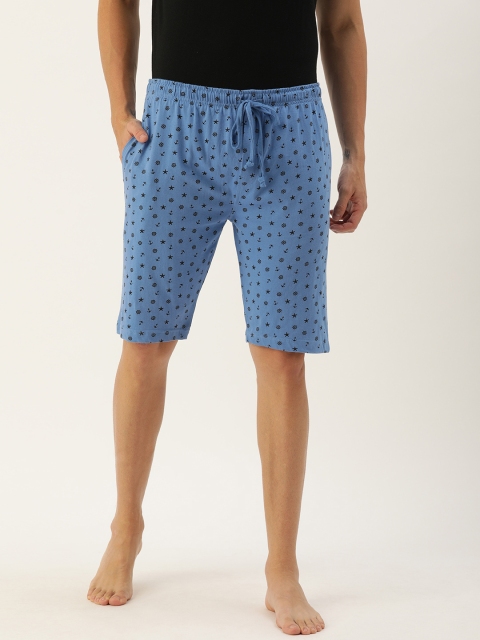 Urban Dog Men Blue Printed Lounge Shorts