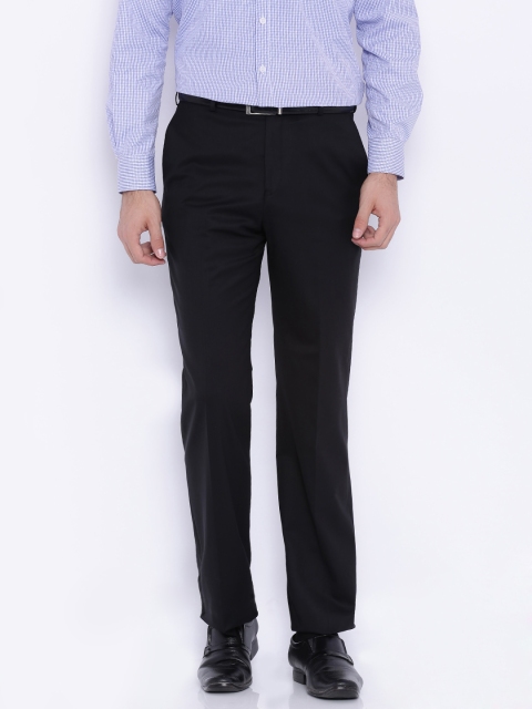 Park Avenue Black Slim Fit Formal Trousers