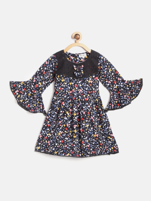 Bella Moda Girls Black & Red Heart Print A-Line Dress with Schiffli Embroidered Detail
Bella Moda Girls Black & Red Heart Print A-Line Dress with Schiffli Embroidered Detail