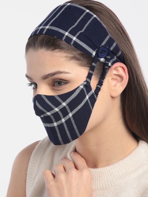 DIVA WALK EXCLUSIVE Women Navy Blue & White Cotton 2-Ply Reusable Cloth Mask with Headband
DIVA WALK EXCLUSIVE Women Navy Blue & White Cotton 2-Ply Reusable Cloth Mask with Headband