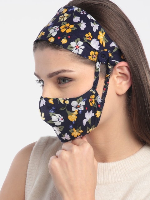 DIVA WALK EXCLUSIVE Women Navy Blue Printed Pure Cotton 2 Ply Cloth Mask with Headband
DIVA WALK EXCLUSIVE Women Navy Blue Printed Pure Cotton 2 Ply Cloth Mask with Headband