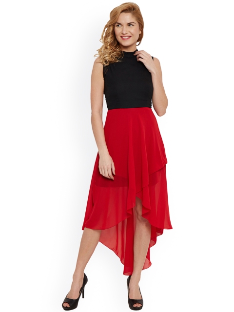 The Vanca Red & Black High-Low Dress