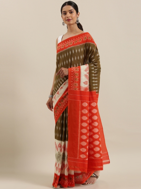 The Chennai Silks Classicate Mustard Brown & Orange Pure Cotton Printed Pochampally Saree
The Chennai Silks Classicate Mustard Brown & Orange Pure Cotton Printed Pochampally Saree