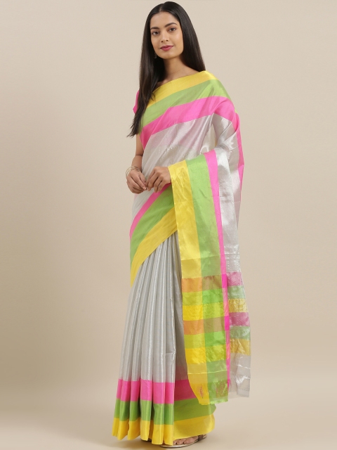 The Chennai Silks Silver-Toned & Multicoloured Pure Cotton Woven Design Venkatgiri Saree
The Chennai Silks Silver-Toned & Multicoloured Pure Cotton Woven Design Venkatgiri Saree
