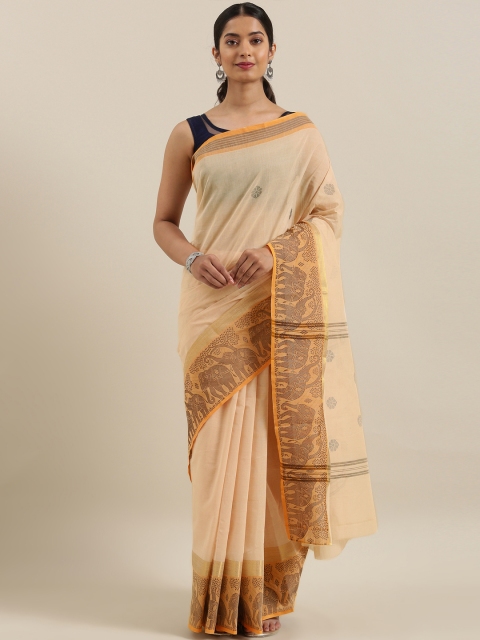 The Chennai Silks Cream-Coloured & Mustard Yellow Pure Cotton Woven Design Chettinad Saree
The Chennai Silks Cream-Coloured & Mustard Yellow Pure Cotton Woven Design Chettinad Saree