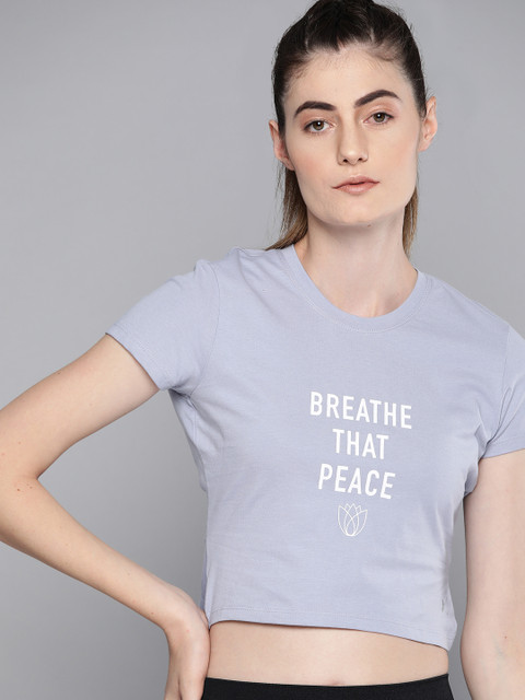 HRX By Hrithik Roshan Women Aleutian Typographic Organic Cotton Antimicrobial Yoga Tshirt, Lavender
HRX By Hrithik Roshan Women Aleutian Typographic Organic Cotton Antimicrobial Yoga Tshirt, Lavender