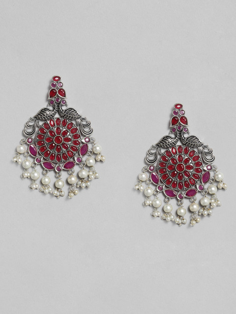 justpeachy Red & Pink Silver-Plated Peacock Design Handcrafted Drop Earrings
justpeachy Red & Pink Silver-Plated Peacock Design Handcrafted Drop Earrings