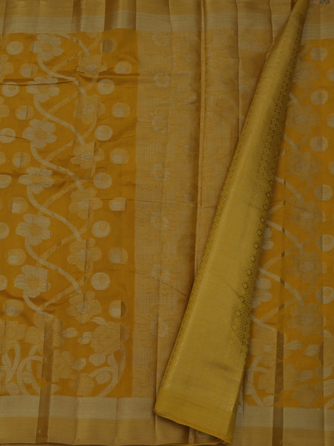 Pothys Yellow Woven Design Jute Silk Saree