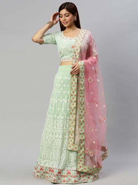 flaher Green & White Embroidered Semi-Stitched Lehenga & Unstitched Blouse with Dupatta
flaher Green & White Embroidered Semi-Stitched Lehenga & Unstitched Blouse with Dupatta