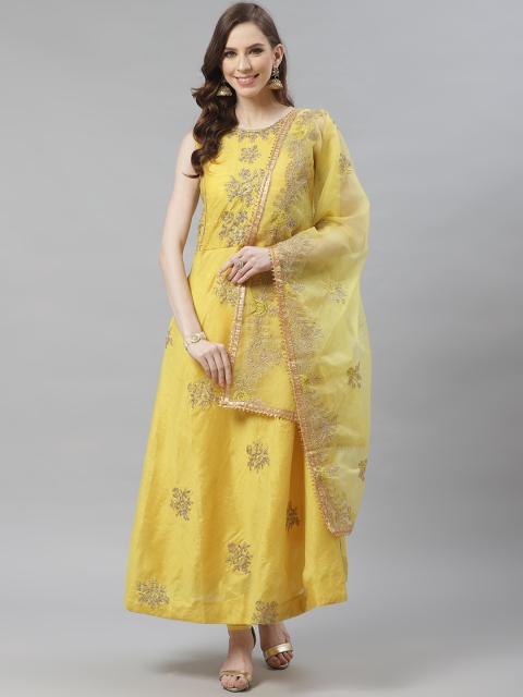 Chhabra 555 Women Yellow & Golden Aari Work Made to Measure Kurta with Churidar & Dupatta
Chhabra 555 Women Yellow & Golden Aari Work Made to Measure Kurta with Churidar & Dupatta