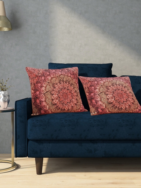 Aura Coral Orange & Black Set of 2 Ethnic Motif Print Square Cushion Covers
Aura Coral Orange & Black Set of 2 Ethnic Motif Print Square Cushion Covers