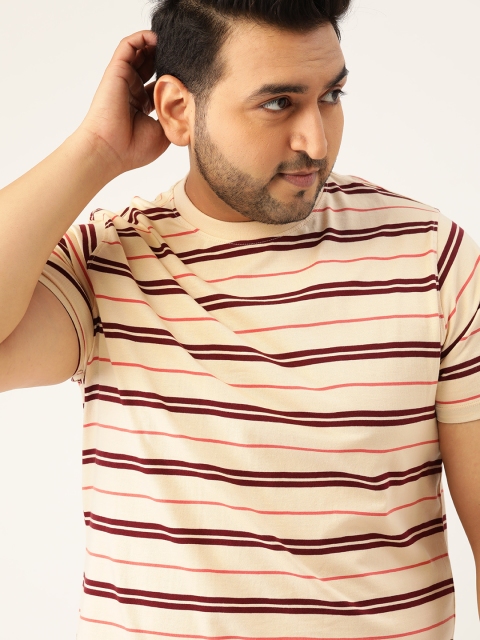 Sztori Men Plus Size Beige & Brown Yarn Dyed Cotton Striped Round Neck T-shirt
Sztori Men Plus Size Beige & Brown Yarn Dyed Cotton Striped Round Neck T-shirt