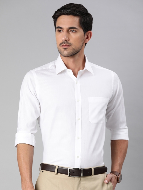 Raymond Men White Slim Fit Self Design Formal Shirt