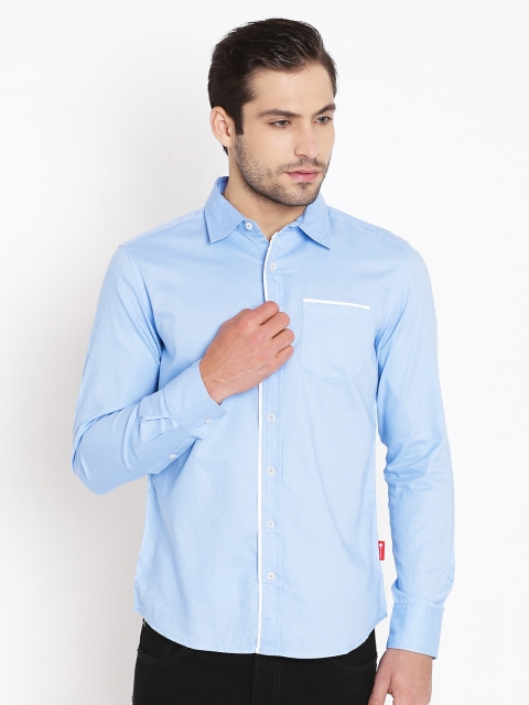 American Swan Blue Smart Fit Casual Shirt