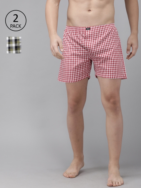 The Roadster Lifestyle Co Men Pack of 2 Checked Pure Cotton Boxers RDST-BOX-2PP-006A, Red
The Roadster Lifestyle Co Men Pack of 2 Checked Pure Cotton Boxers RDST-BOX-2PP-006A, Red