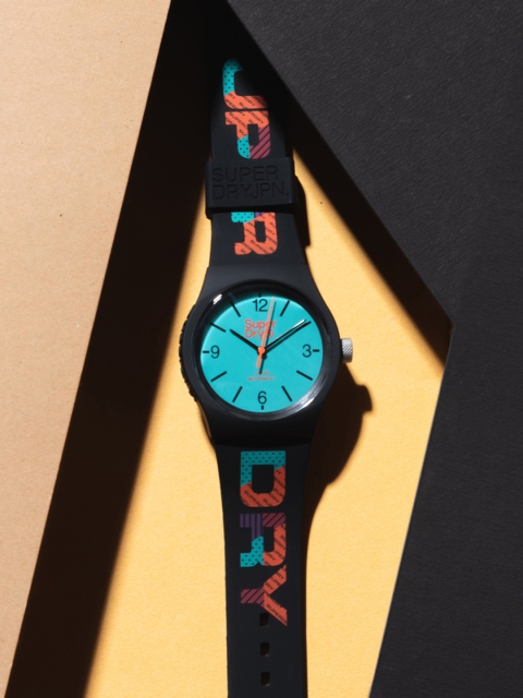 Superdry Women Black & Teal Green Digital Watch SYG301BAU