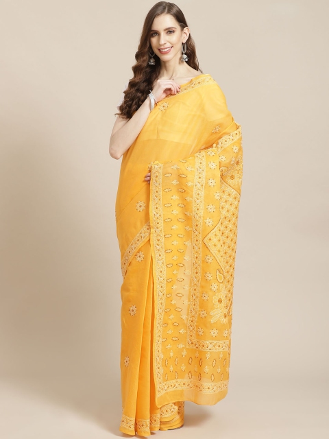 ADA Mustard Yellow & Off-White Sustainable Pure Cotton Chikankari Hand Embroidered Saree
ADA Mustard Yellow & Off-White Sustainable Pure Cotton Chikankari Hand Embroidered Saree