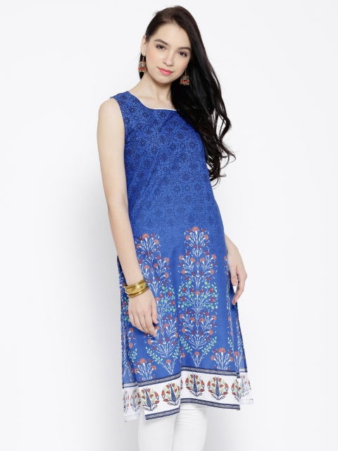 Aurelia Blue Printed Kurta