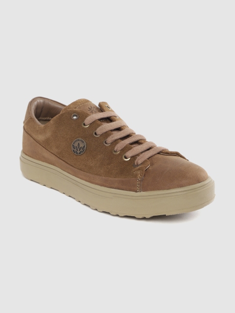 Woodland Men Brown Solid Nubuck Sneakers